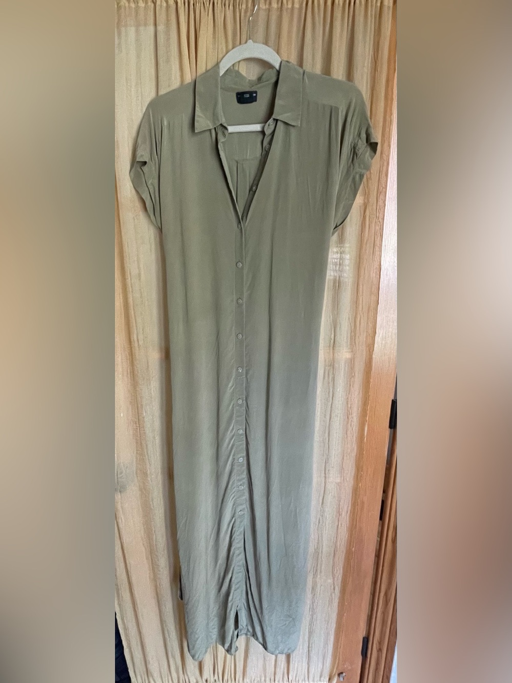 Club Monaco maxi silk dress green size 10